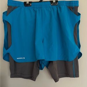 MERRELL size XL Shorts in Blue and Gray